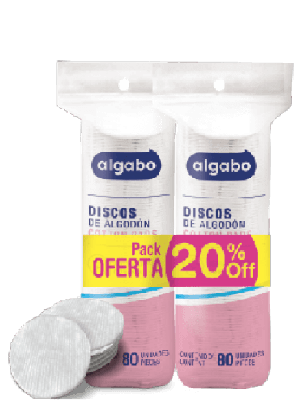 Caja x18 Discos de Algodón Desmaquillantes 2x80u